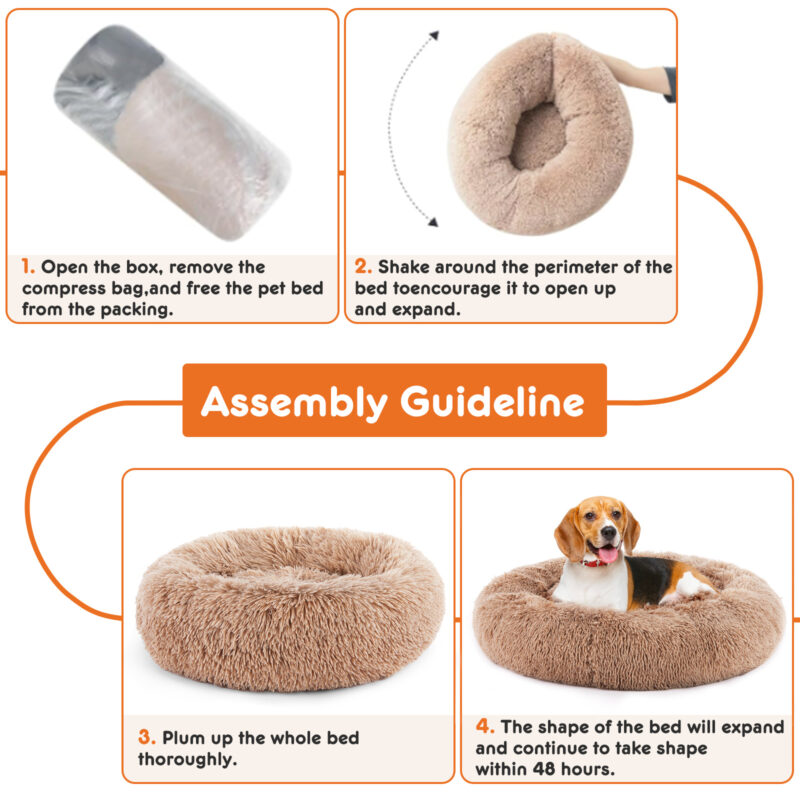 24 Inch Fur Cat Bed, Fits Up To 25 Lbs Pets - Image 7