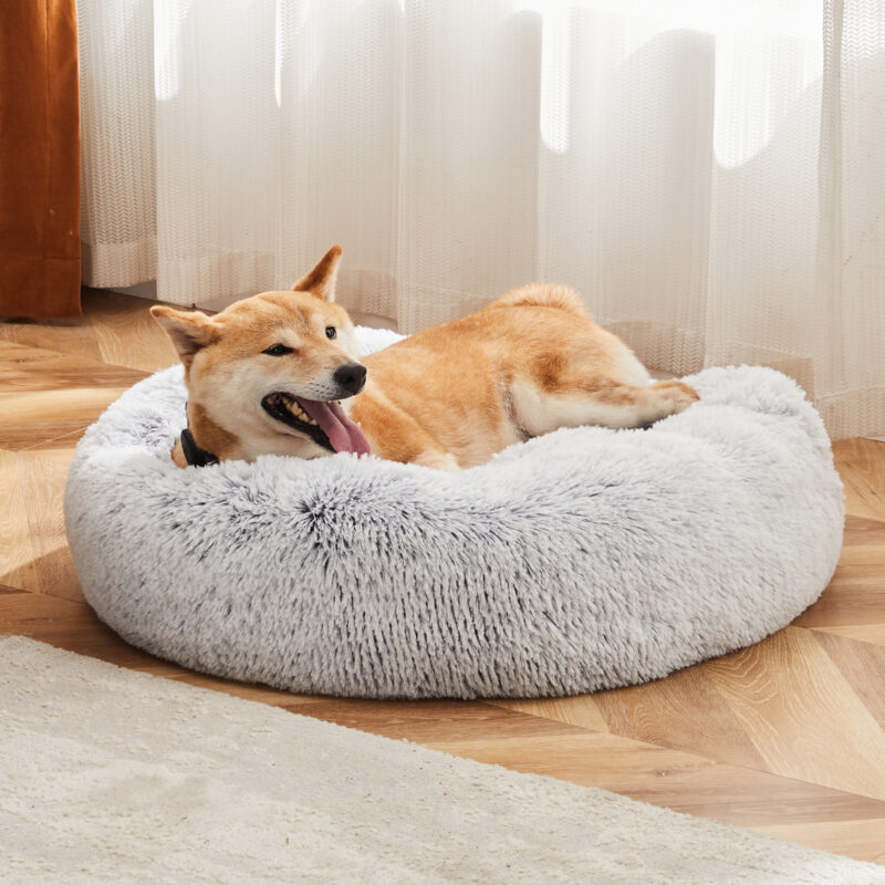 24 Inch Fur Cat Bed, Fits Up To 25 Lbs Pets - Image 2