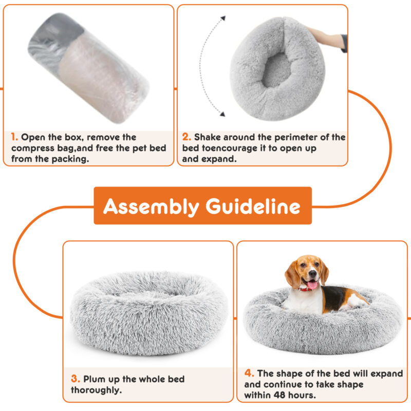 24 Inch Fur Cat Bed, Fits Up To 25 Lbs Pets - Image 3