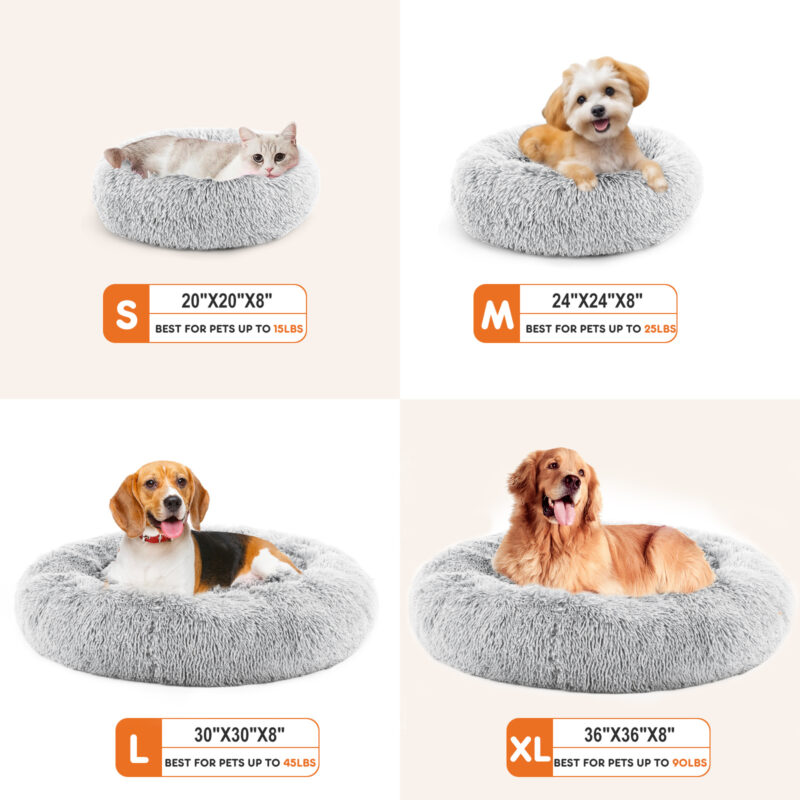 24 Inch Fur Cat Bed, Fits Up To 25 Lbs Pets - Image 6